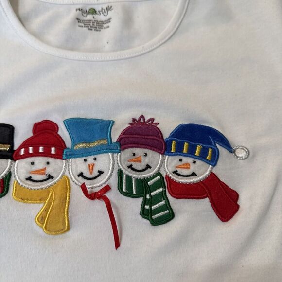 Vintage My Style Adorable Snowman Christmas Sweater Woman Large Pullover Festive - Picture 3 of 8